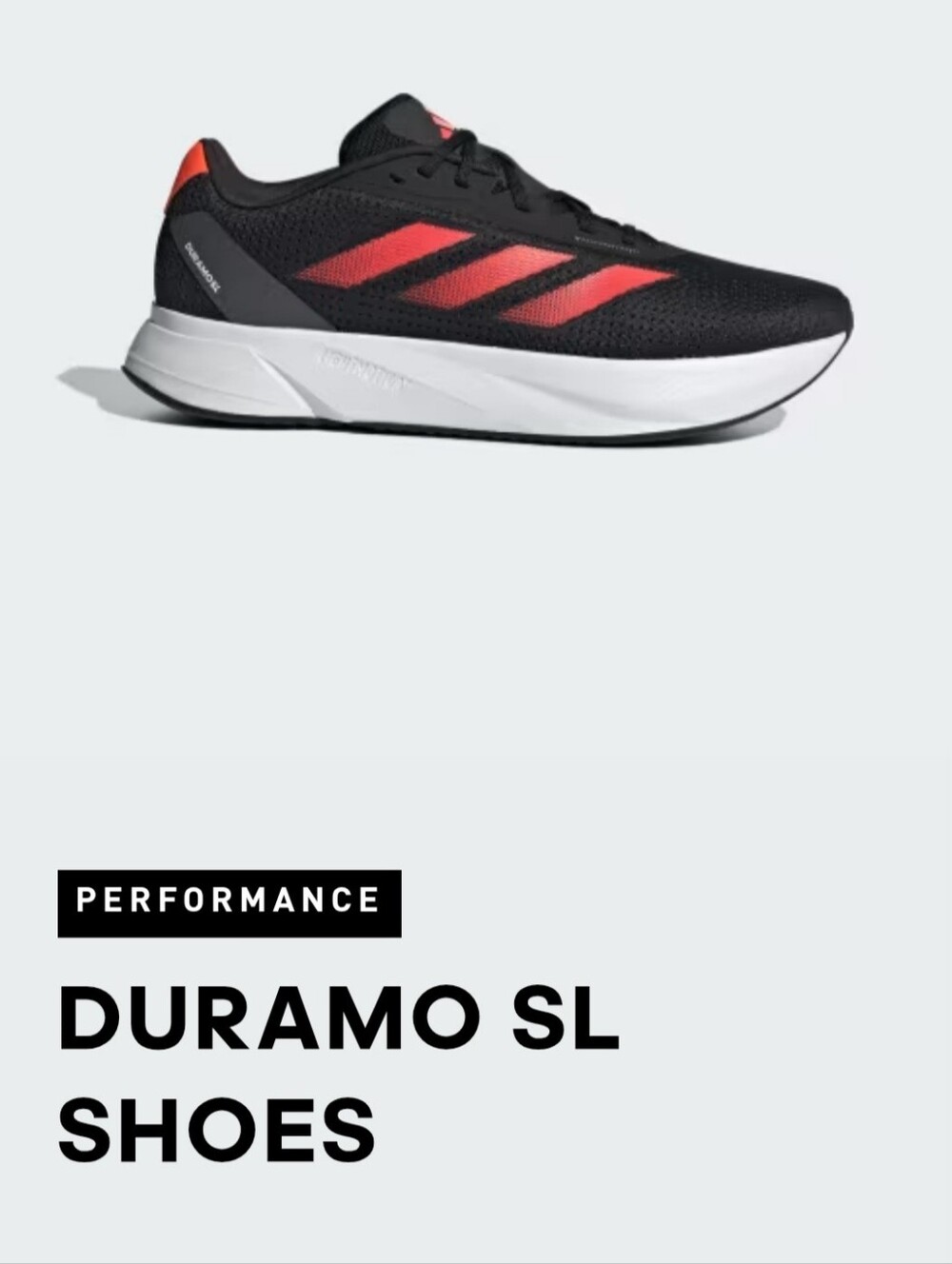 Adidas Duramo SL Men's 7.5 Running Shoes - Black with Red/Orange - NIB With Tags